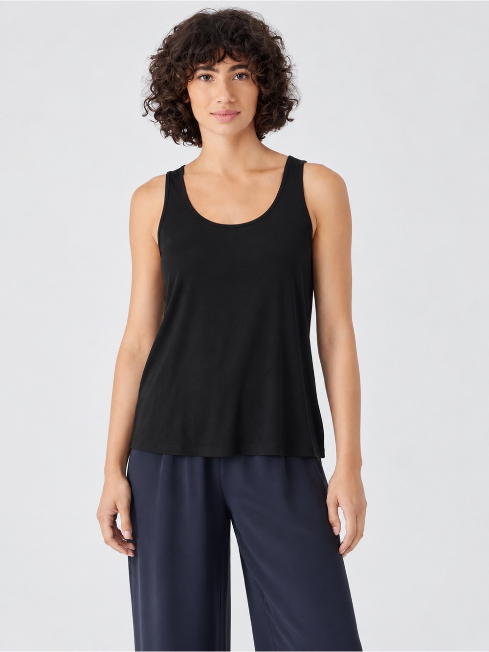 Eileen Fisher 100% Silk Black Tank Top – Size Medium Sleeveless 931